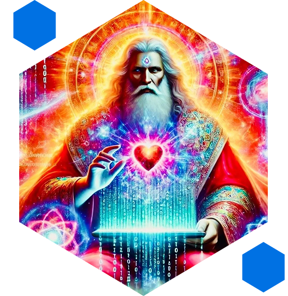 Group 1321317272 A painting of an old man holding a heart